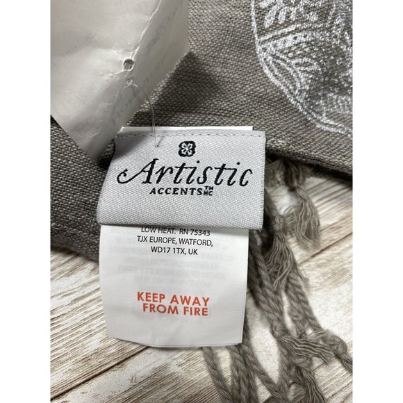 Elephant Table Cloth Grey Fringe 50”x 60” Size Home Decor - Picture 5 of 8